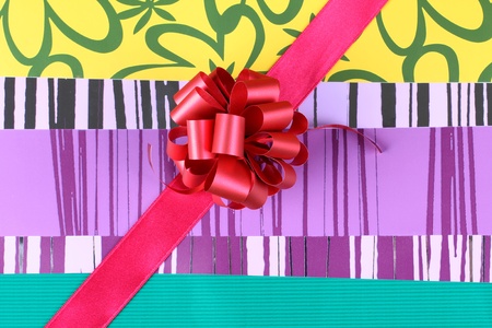 Color photo of a bow and ribbonの写真素材