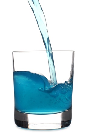 Color photo of a glass cup of waterの写真素材