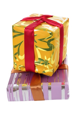 Color photo of a box and ribbonの写真素材