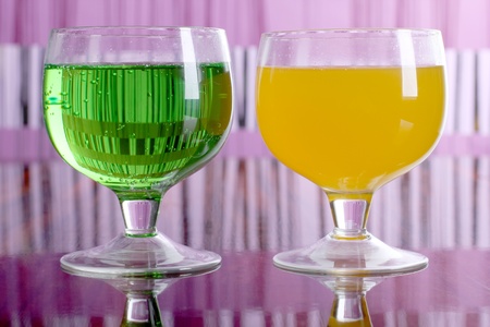 Color photo of a glass cup with a cocktailの写真素材