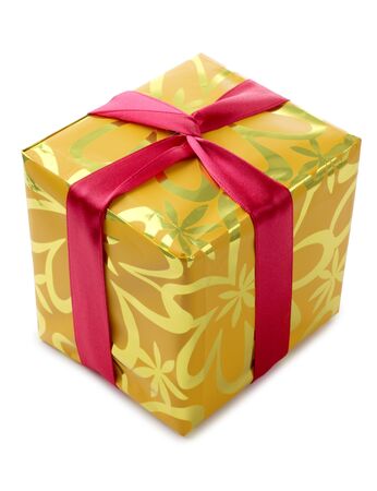 Color photo of a box and ribbonの写真素材