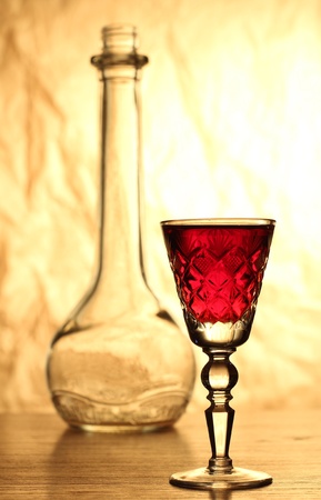 Color photo of a glass of wineの写真素材