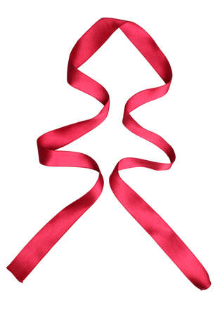 Color photo of a ribbon on whiteの写真素材