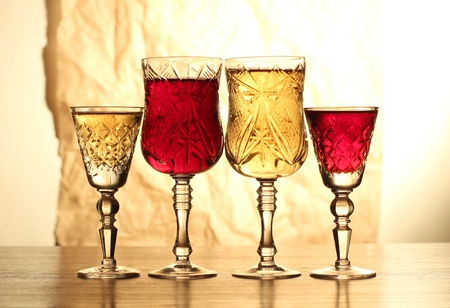 Color photo of a glass of wineの写真素材