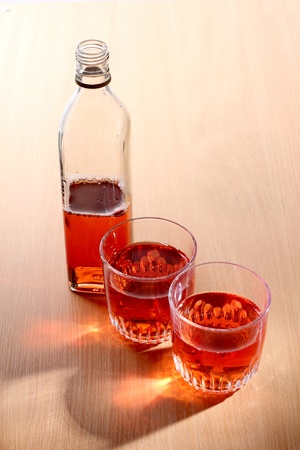Color photo of a glass of whiskeyの写真素材
