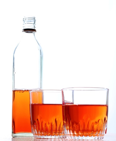 Color photo of a glass of whiskeyの写真素材