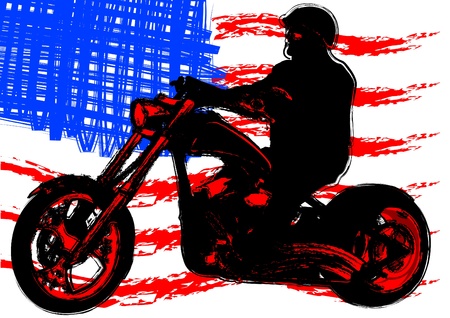 drawing a motorcycle on roadのイラスト素材