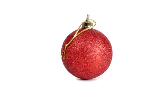 Color photo of christmas balls on whiteの写真素材