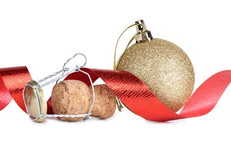 Color photo of a champagne cork and ballの写真素材