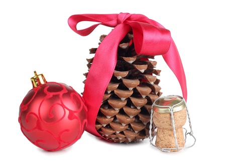 Color photo of a champagne cork and ballの写真素材
