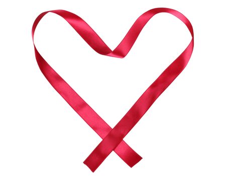 Color photo of a heart ribbonの写真素材