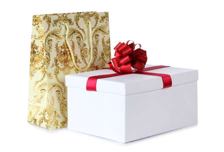 Color photo of a box and ribbonの写真素材