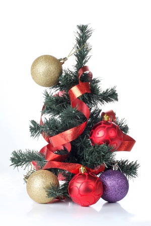 Color photo of a Christmas tree and decorationsの写真素材