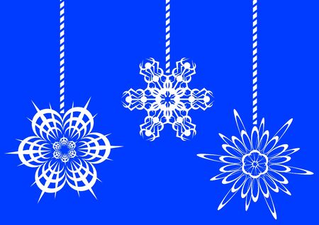 image of white snowflakes on a blue backgroundのイラスト素材