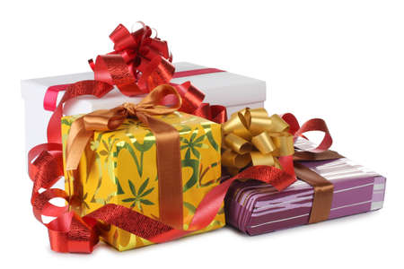 Color photo of a box and ribbonの写真素材