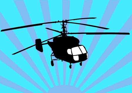 drawing a helicopter in skyのイラスト素材