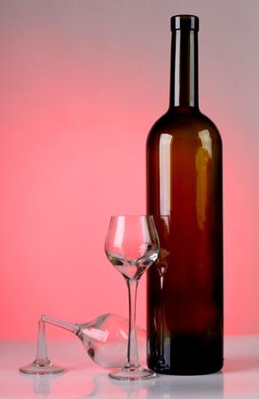 Color photo of broken wineglassの写真素材