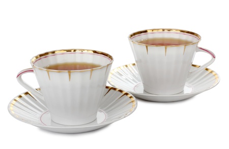 Color photo of china cups of teaの写真素材