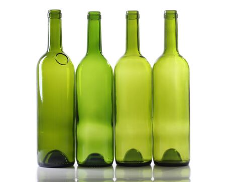 Color photo of a glass bottles with a white backgroundの写真素材