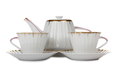 Color photo of china cups of teaの写真素材