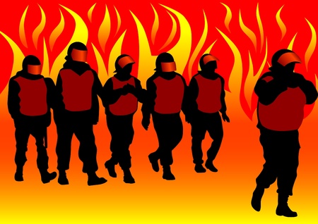 Vector image of police in form of protectiveのイラスト素材