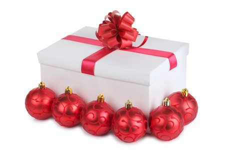 Color photo of a white box and ballsの写真素材