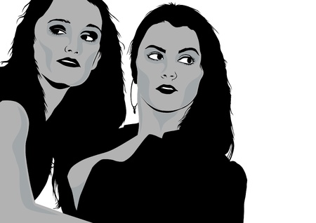 Vector drawing beautiful girl in fashionable clothesのイラスト素材
