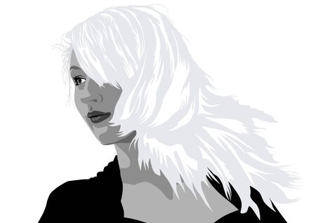 Vector drawing a girl with blond hairのイラスト素材