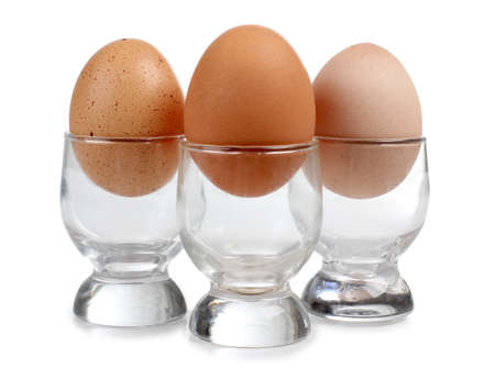 Color photo of eggs in glasses cupの写真素材
