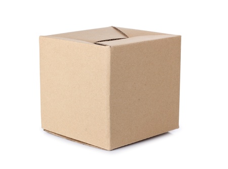 Color photo of a large cardboard boxの写真素材