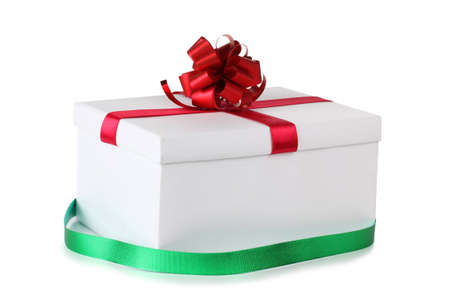 Color photo of a box and ribbonの写真素材
