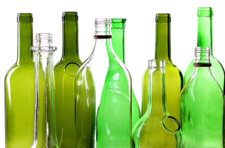 Color photo of a glass bottles with a white backgroundの写真素材