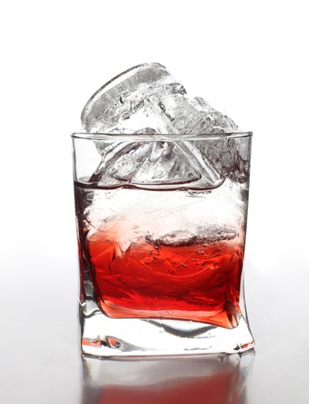 Color photograph of glasses of wine and iceの写真素材