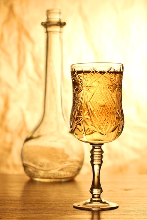 Color photo of a glass of wineの写真素材