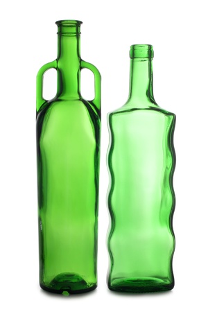 Color photo of a glass bottles with a white backgroundの写真素材