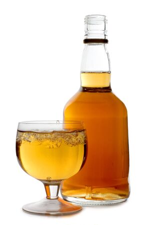 Color photograph of glasses of whiskey with iceの写真素材