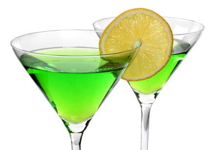 Color photograph of glasses of wine and lemonの写真素材