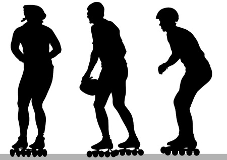  drawing people athlete on skatesのイラスト素材