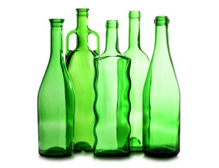 Color photo of a glass bottles with a white backgroundの写真素材