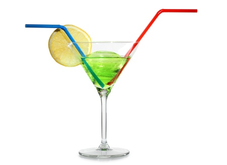Color photograph of glasses of wine and lemonの写真素材