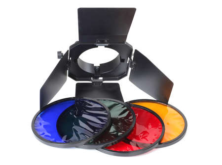 Color photo lighting equipment and filtersの写真素材