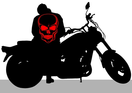 Vector drawing a big road motorcycleのイラスト素材