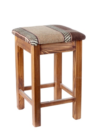 Color photo of an old wooden stoolの写真素材