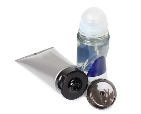Color picture tubes of gray and creamの写真素材