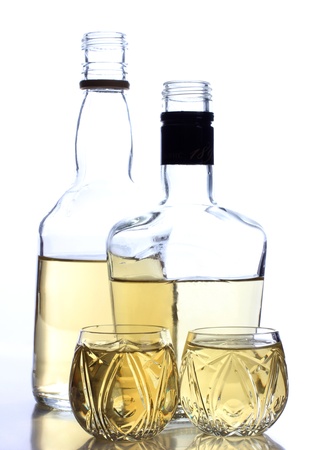 Color photo of glass with tequila shotsの写真素材