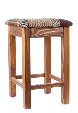 Color photo of an old wooden stoolの写真素材