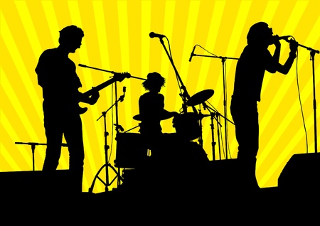Vector image of musical group and audienceのイラスト素材