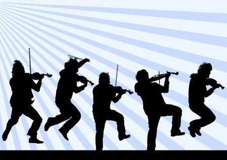 Vector drawing a violinist playing at a concertのイラスト素材
