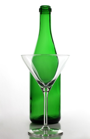 Color photo of glasses and bottles of cocktailの写真素材