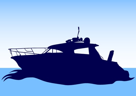Vector drawing of a large sea boatのイラスト素材